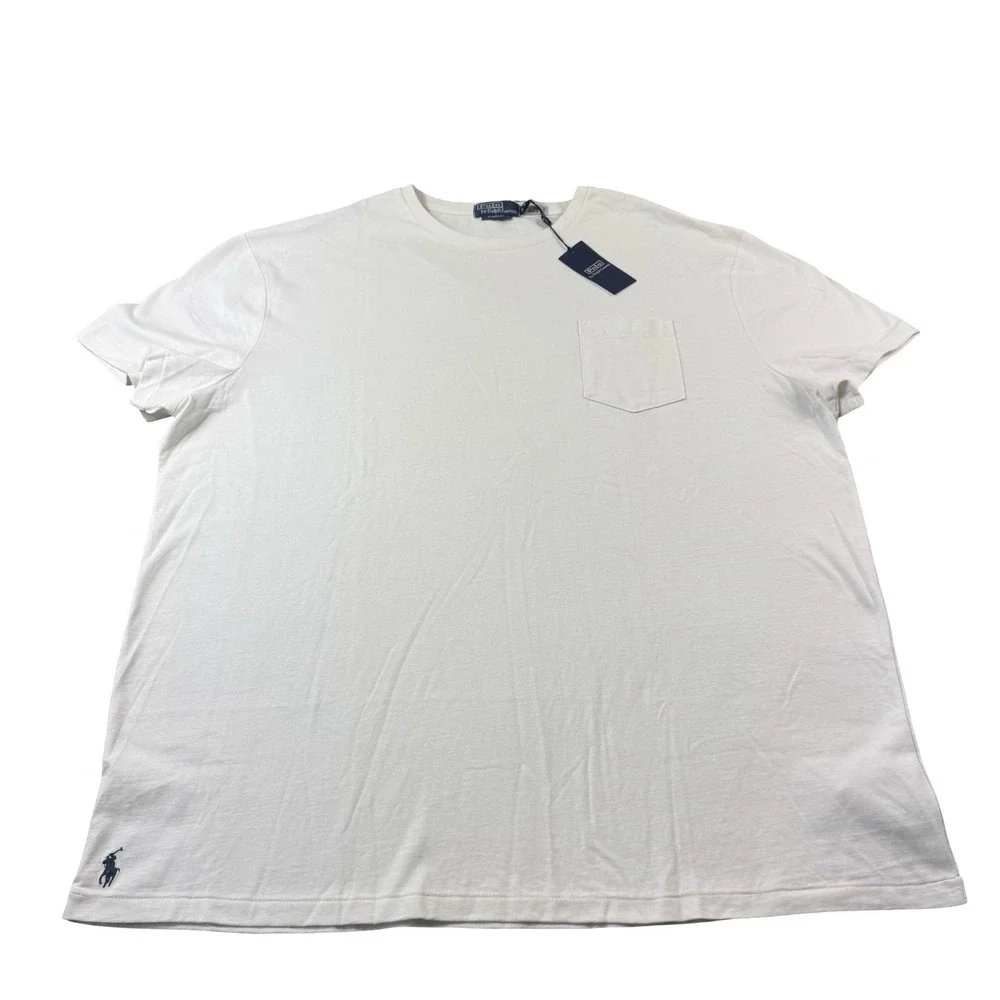 Polo Ralph Lauren White Pocket Mens S/S Cotton T Shirt SIze 2XL XXL NWT